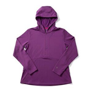 LL Bean Women's Purple Hooded Pullover Sweatshirt - Size L
